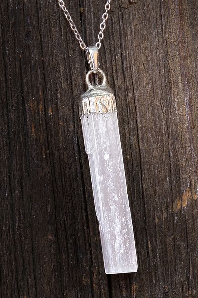 Dünya Doğal Taş Selenite Rod Natural Stone Pendant