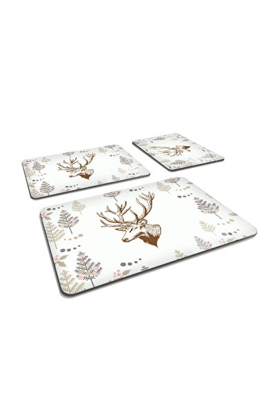 Decorita 3'lü Takım Cervus Deer | Cam Kesme Tahtası - Cam Kesme Tablası