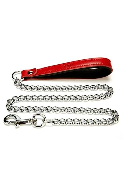 Doggie Konfor Leather Handle Chain Travel 3.5X110-Cm Red