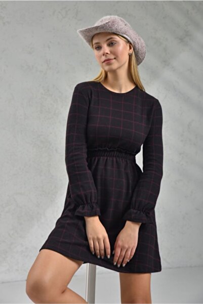 VOLT CLOTHİNG Γυναικείο φόρεμα με λεπτομέρειες στη μέση και στις μανσέτες