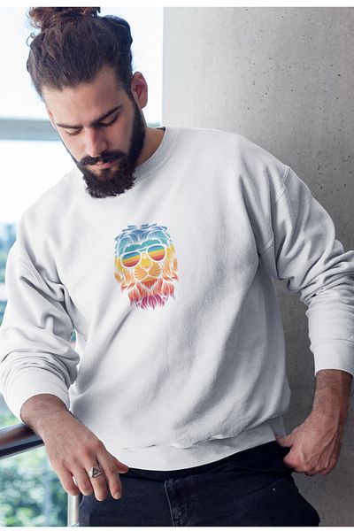 SUNFREE Unisex Oversize Φούτερ Aslankafa με στάμπα