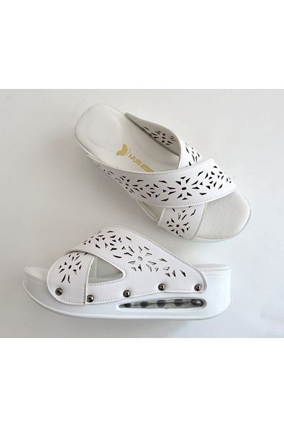 Nur Ortopedi Baklava Perforated Cross Band Open Airmax Slippers Sabo