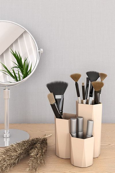 APEXEL Makeup Organizer and Brush Holder Multi-Purpose Organizer Cream