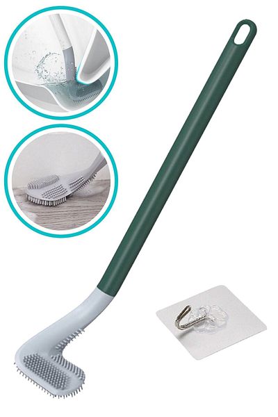 Buffer Golf Design Silicone WC Toilet Kitchen Cleaning Brush with Hook Gift