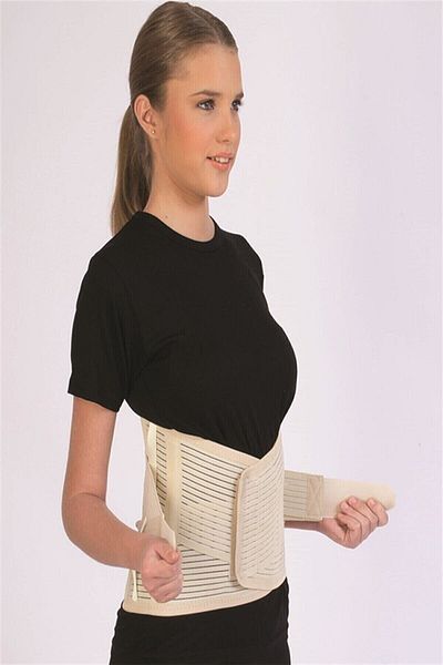 Supportline مشد Lumbosacral باللون البيج للجنسين مع حزام 26 سم لآلام الخصر وفتق الخصر للنساء والرجال