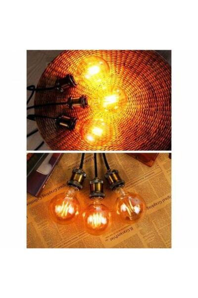 Edison G95 Flamanlı Rustik Led Ampul 10'lu Dekoratif Vintage Aydınlatma - Gün Işığı Büyük Led Tasarruflu