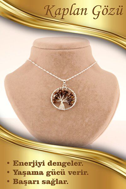 OSMANLI DOĞAL TAŞ Sertifikalı Kaplan Gözü Kolye Ucu