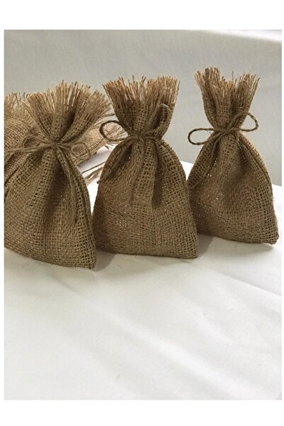 ACY STORE Hasır Jüt Kese 10 X 15 cm Ebatlarında 10 Adet Boş Çuval Kumaşından Kese Ipli, Hediyelik, Kına Düğün
