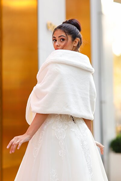 Turkuaz Gelin Etol, Kürk, Ceket, Peluş Etol Kırk Beyaz