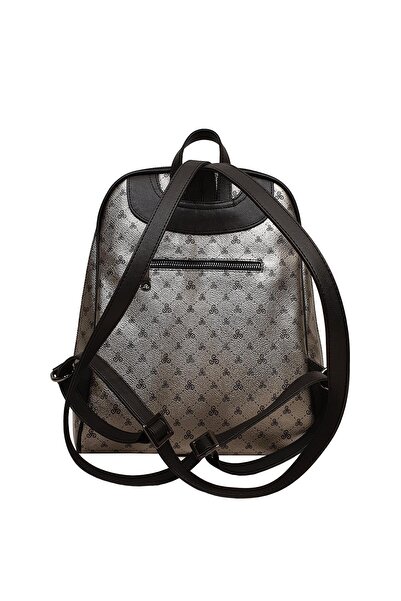 Ysmn Γυναικείο σακίδιο πλάτης με μονόγραμμα Platinum Yc041581slg