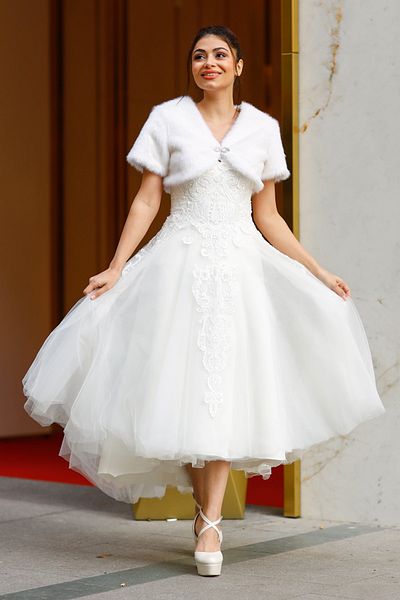 Turkuaz Νύφη Etol, Γούνα, Παλτό, Γούνινο Γιλέκο Off White