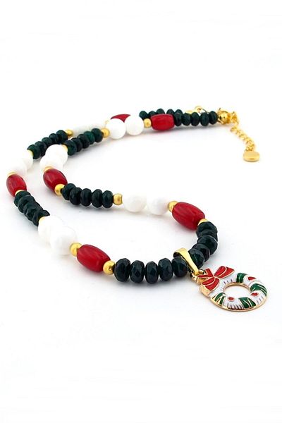 Solfera New Year's Garland New Year's Design Original Natural Stone Necklace Q0465