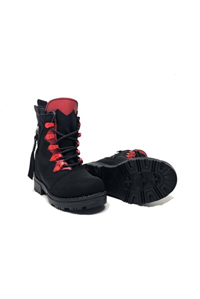 YGTSHOES Sıcak Astar Postal Kaymaz Taban Çok Rahat Çok Hafif Siyah Kırmızı Çocuk Bot-ygttwingoptk01