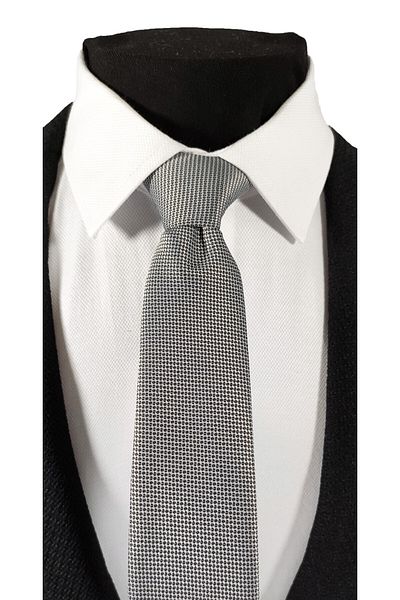 BLC Basic Line Co. Silver Gray Color Dobby Tie Handkerchief Set