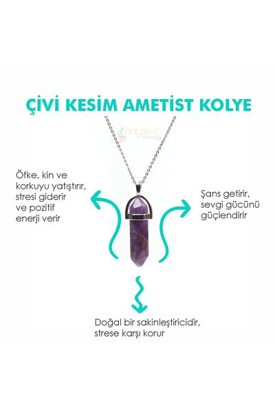 Mystic Energy Natural Stone Amethyst Nail Cut Necklace |   Gift Natural Stone |   Gift Natural Stone