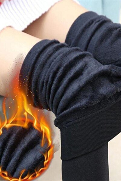 jilly jo Γυναικείο Μαύρο Λούτρινο Εύκαμπτο Χειμερινό Θερμικό Καλσόν