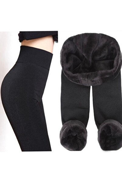 jilly jo Γυναικείο Μαύρο Λούτρινο Εύκαμπτο Χειμερινό Θερμικό Καλσόν