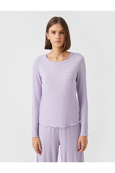 Koton Crew Neck Long Sleeve Pajama Top