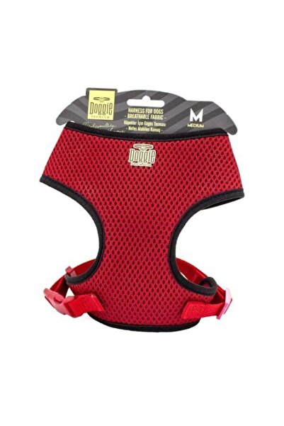 Doggie Dokuma Havalı Junıor Göğüs Tasması Kırmızı 1,5x35-45 Cm
