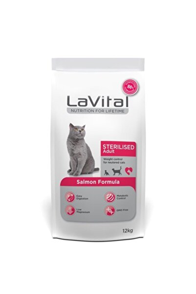 La Vital Adult Sterilsed Somonlu  Kısırlaştırılmış Yetişkin Kuru Kedi Maması  12 kg
