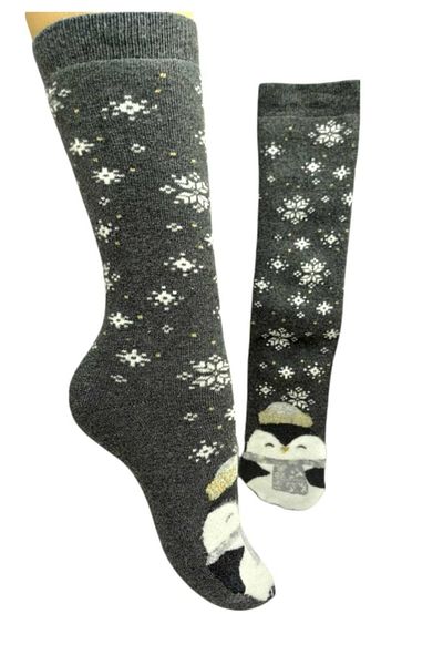 Yonca Butik Winter Towel Long Patterned Socks