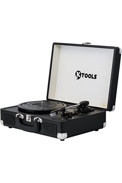 Ktools Nostalgıe K344 Pikap Siyah - Bluetooth Dahili Hoparlörlü