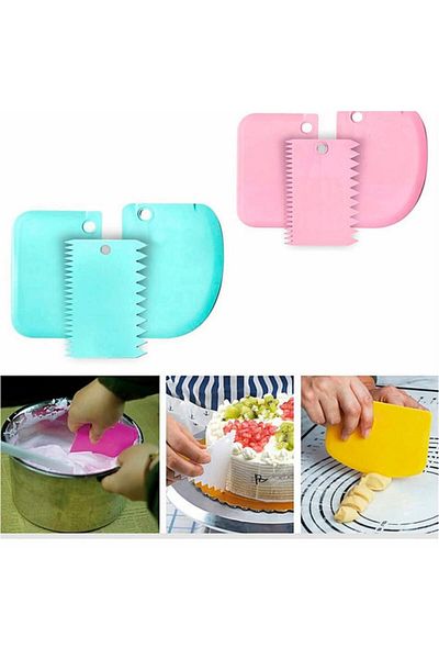 Bifirsat Pastry Cake Decoration Dough Scraping Kitchen Spatula Plastic Set