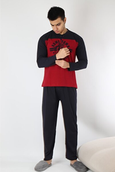 Rimoli %100 Pamuklu Süprem Baskılı Erkek Pijama Takımı 2060