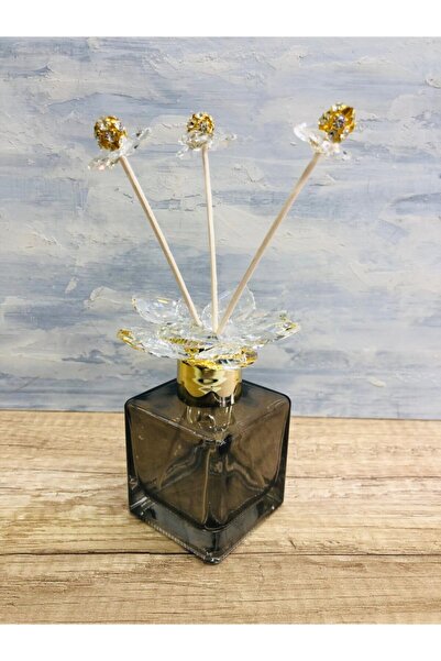 TarzzHome 100cc Kristal Cam Koku Şişesi Füme Gold