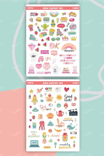 TUGİBU Sticker Weekly Planner Planner Label Set, Agenda, Notebook, 500 Pieces