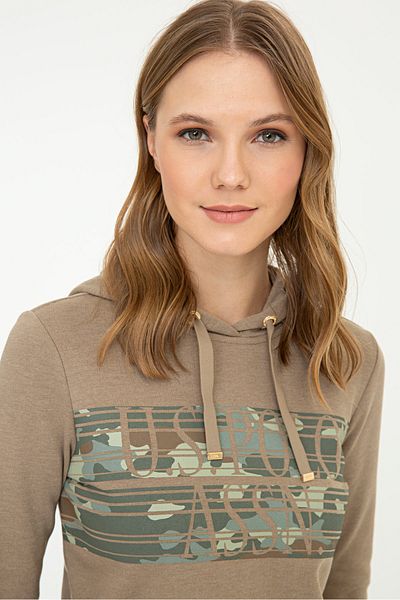 U.S. Polo Assn. Кафяв дамски суичър