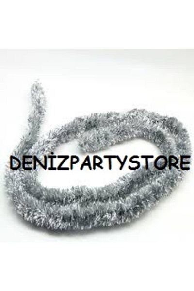 Deniz Party Store Πρωτοχρονιάτικο στολίδι γιρλάντα με αστραπή μεσαίο μέγεθος 5 cm 2 μέτρα 2 τεμάχια ασημί