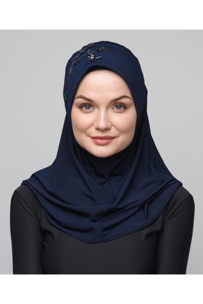 kureyş Takmatik Pratik Eşarp - Boncuklu - Hac - Umre - Günlük Kullanıma Uygun Iç Göstermez.