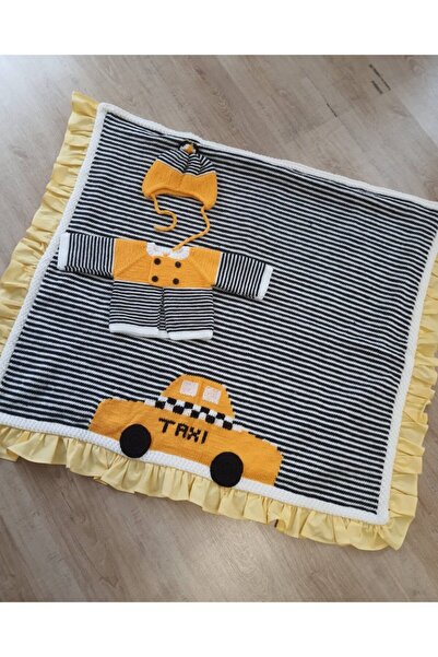 Tozpembebaby بدلة طفل رضيع محبوكة باللون الأصفر