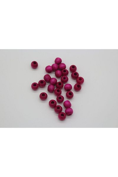 Hobimos 10 Mm Pink Colored Wooden Beads - Pink Wooden Beads 20 Pieces