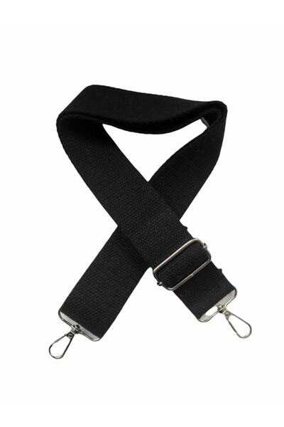 Alfa Tasarım Λαβή τσάντας από βαμβακερό κολόνια (120x4cm) - Μαύρο χρώμα