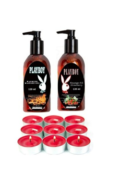 Playboy Aromaterapi Yenilebilir Isıtıcı & Çilek Vücut Masaj Yağı 120 Ml+ Mum Hediyeli
