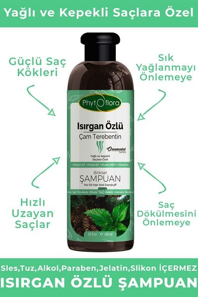 Phytoflora Salt-Free Vegetable Shampoo with Nettle Extract Special for Oily and Dandruffed Hair 400 ml
