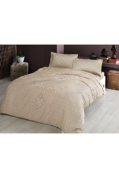 Taç Hilays Çift Kişilik Saten Nevresim Takımı Bruna Kahve