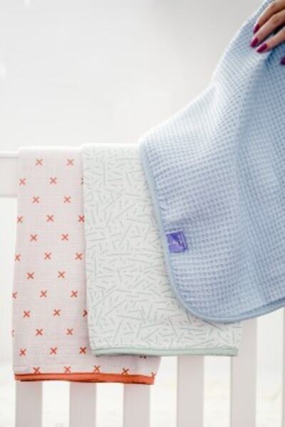 Li Puna 100% Cotton Newborn Baby Blanket - Blue