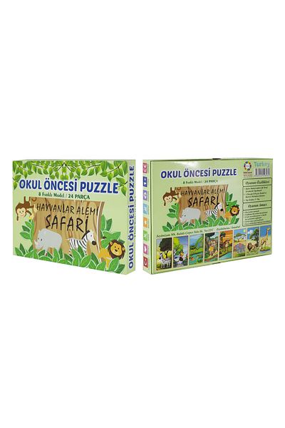 Elif İş Eğitimi Preschool Animal World Puzzle 8 Different Models 24 Pieces