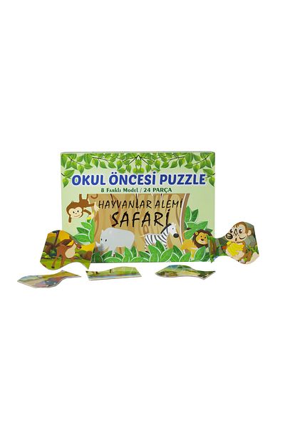 Elif İş Eğitimi Preschool Animal World Puzzle 8 Different Models 24 Pieces