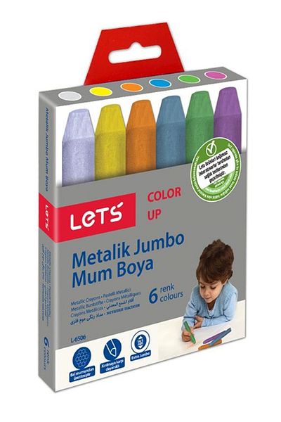 Lets 6 Colors Metallic Jumbo Crayon L-6506