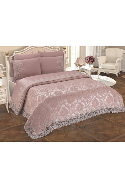 İLHANLAR Chenille Pique Set Double 6 Piece Dowry Set