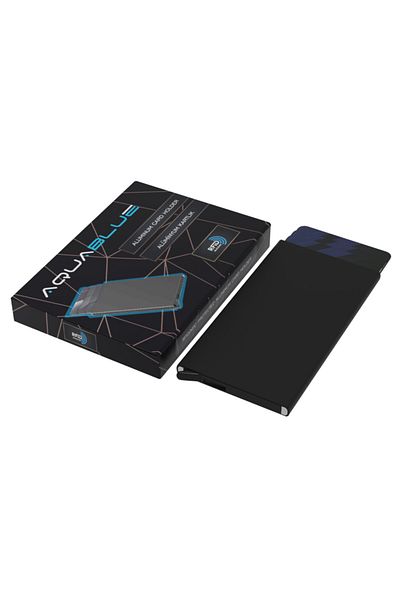 Aquablue Automatic Mechanism Aluminum Card Holder Rfid Protection Card Holder Wallet