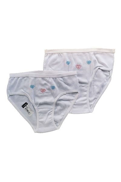 Tutku Girl's 2-Piece White Thin Waist Bato Panties Mrt0821b2