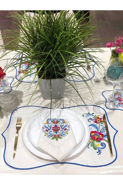 ge living Αμερικάνικο σερβίς Rosemaling 4 τεμαχίων