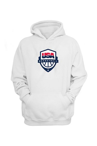 usateamfans Λευκό φούτερ με κουκούλα με νέο λογότυπο Usa Basketball