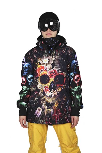 Tıklaalbeni Snowsea Dark Skull Yaka Fermuarlı Snowboard & Kayak Montu Ss7726