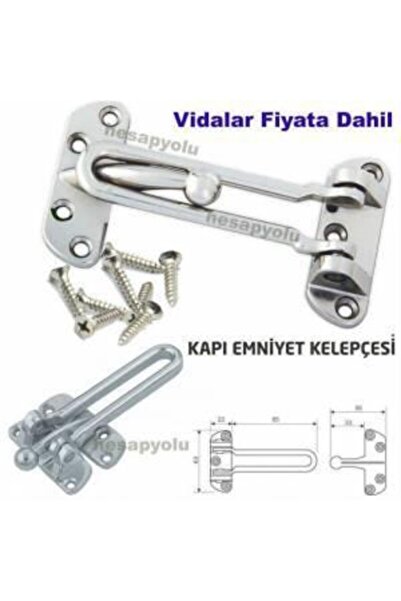 abnturk Krom Emniyet Kilidi Tüm Kapılara Uygun Kapı Emniyeti 6vida Dahil Çeli...